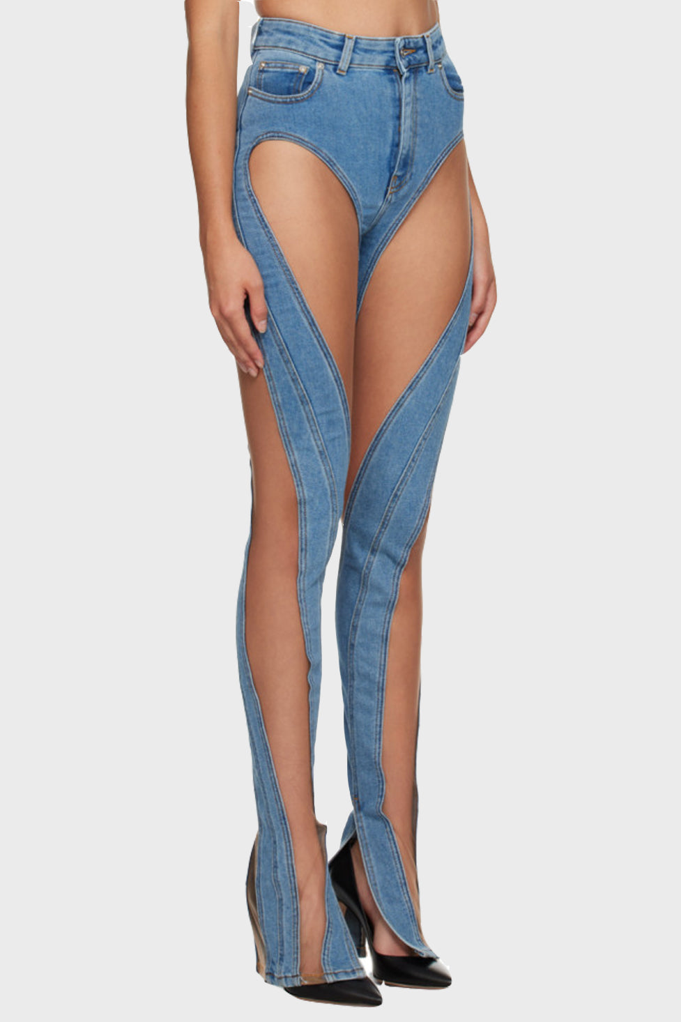 Lolic High Rise Mesh Skinny Jeans