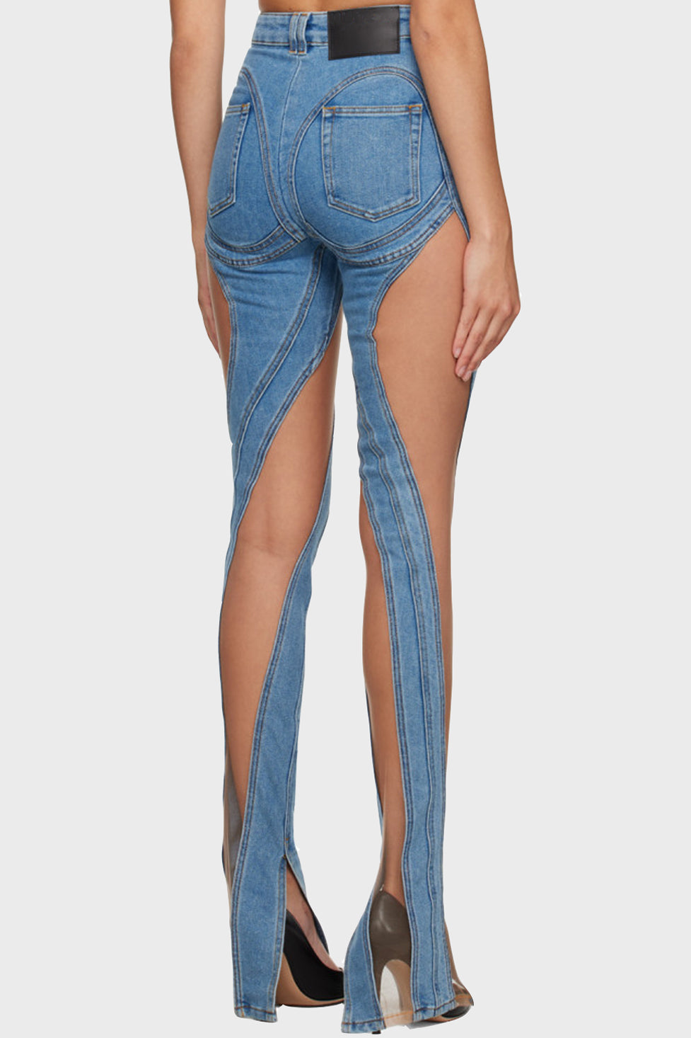 Lolic High Rise Mesh Skinny Jeans