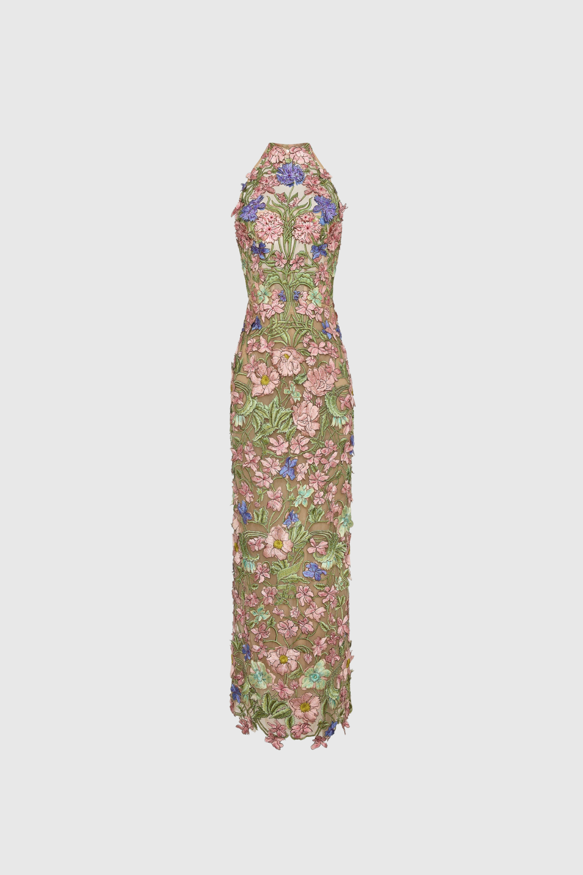 Kaley Halter Neck Flower Maxi Dress