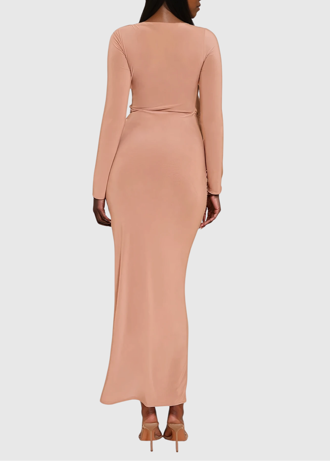 Denzel Bodycon Cutout Maxi Dress In Orange