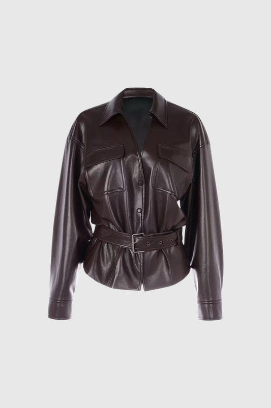 Diosdado Plunge Leather Jacket