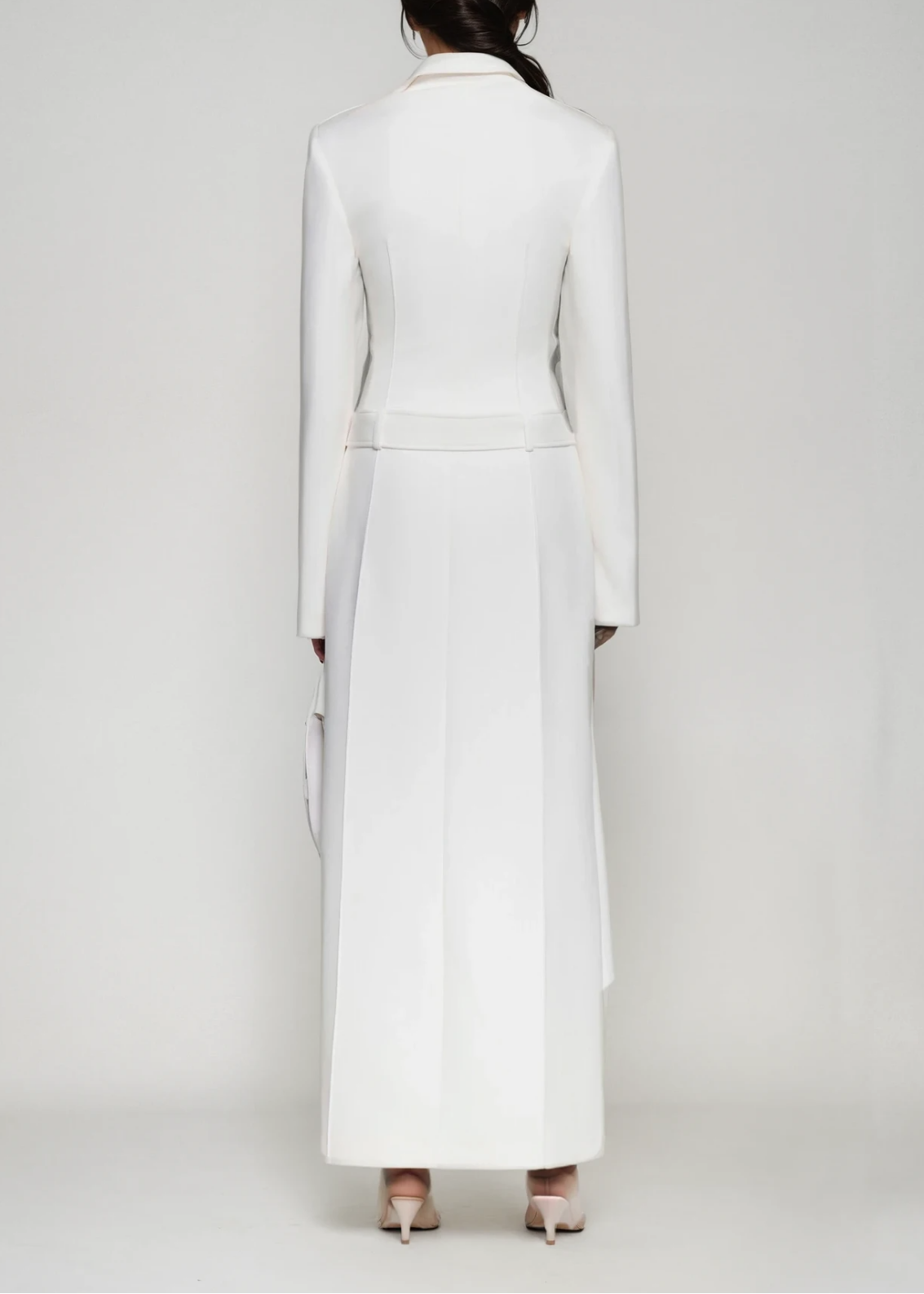 Dujam Deconstruct Lapel Coat In White