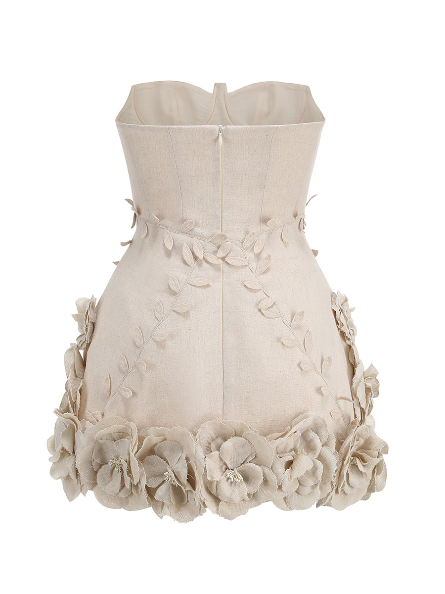 Snorri Corset Flower Off Shoulder Mini Dress