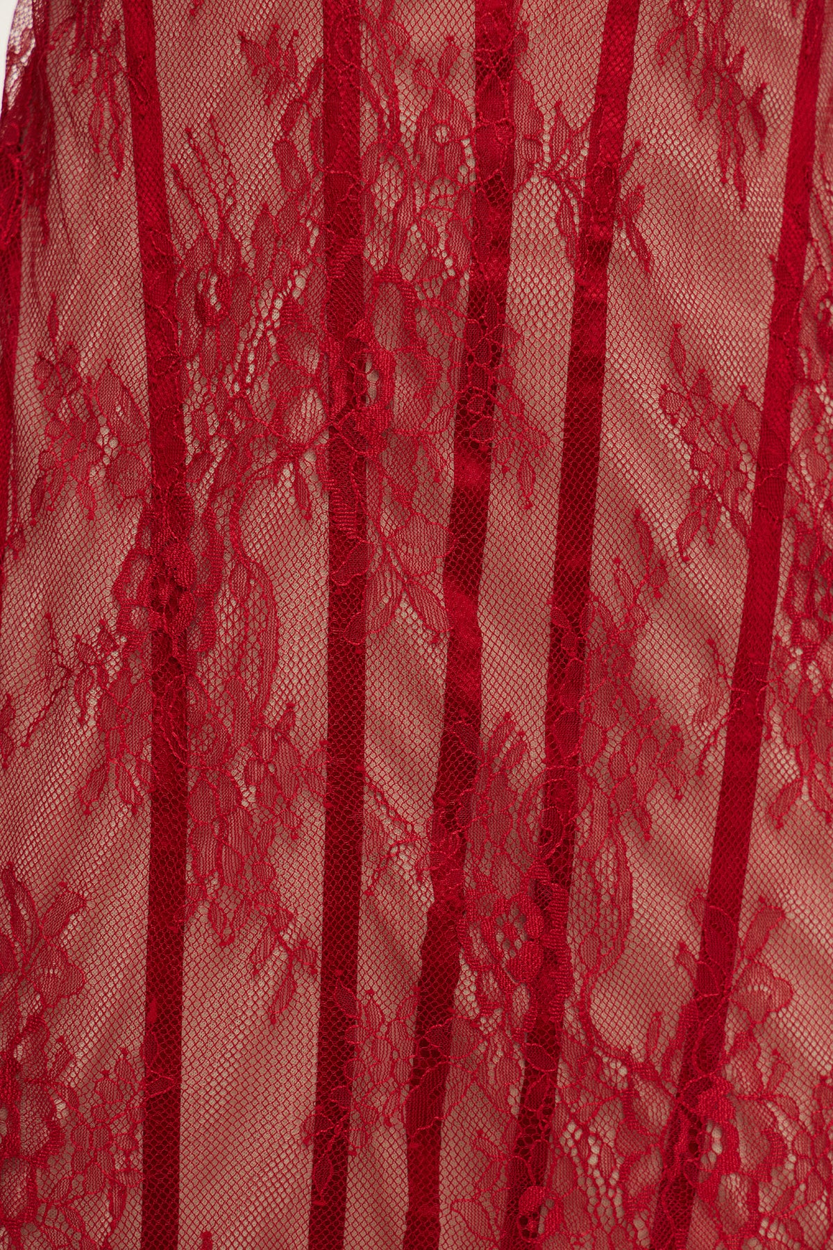 Haakon Strapless Lace Bodycon Maxi Dress In Red