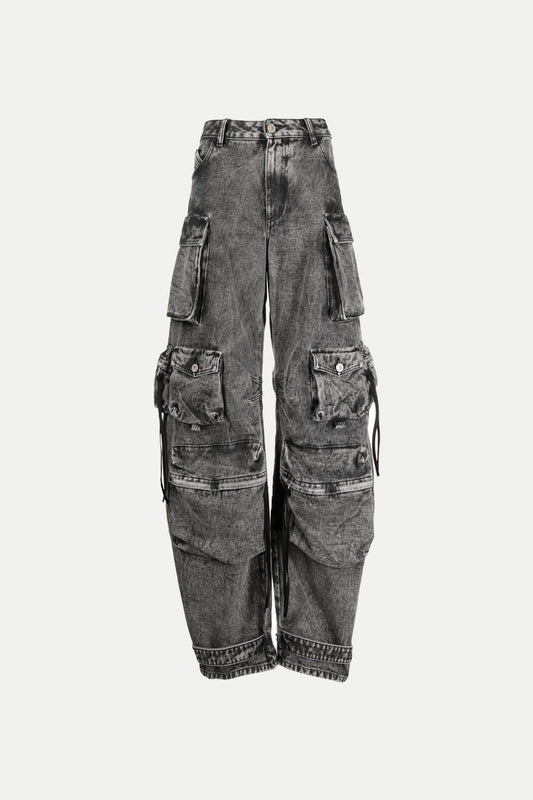 Naja Wide Cargo Jeans In Grey