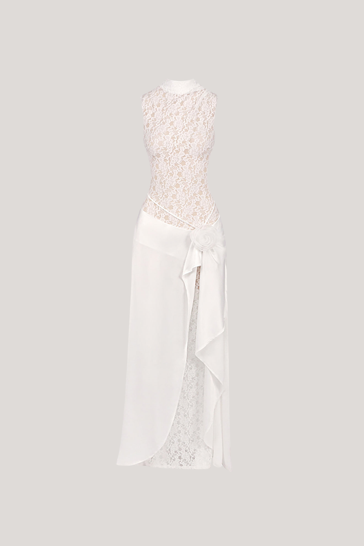 Domantas Sleeveless Flower Lace Maxi Dress