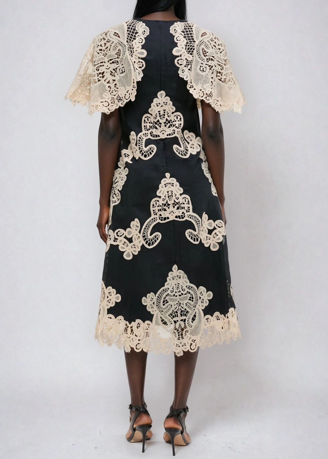 Emanuel Cochet Shawl Midi Dress In Black