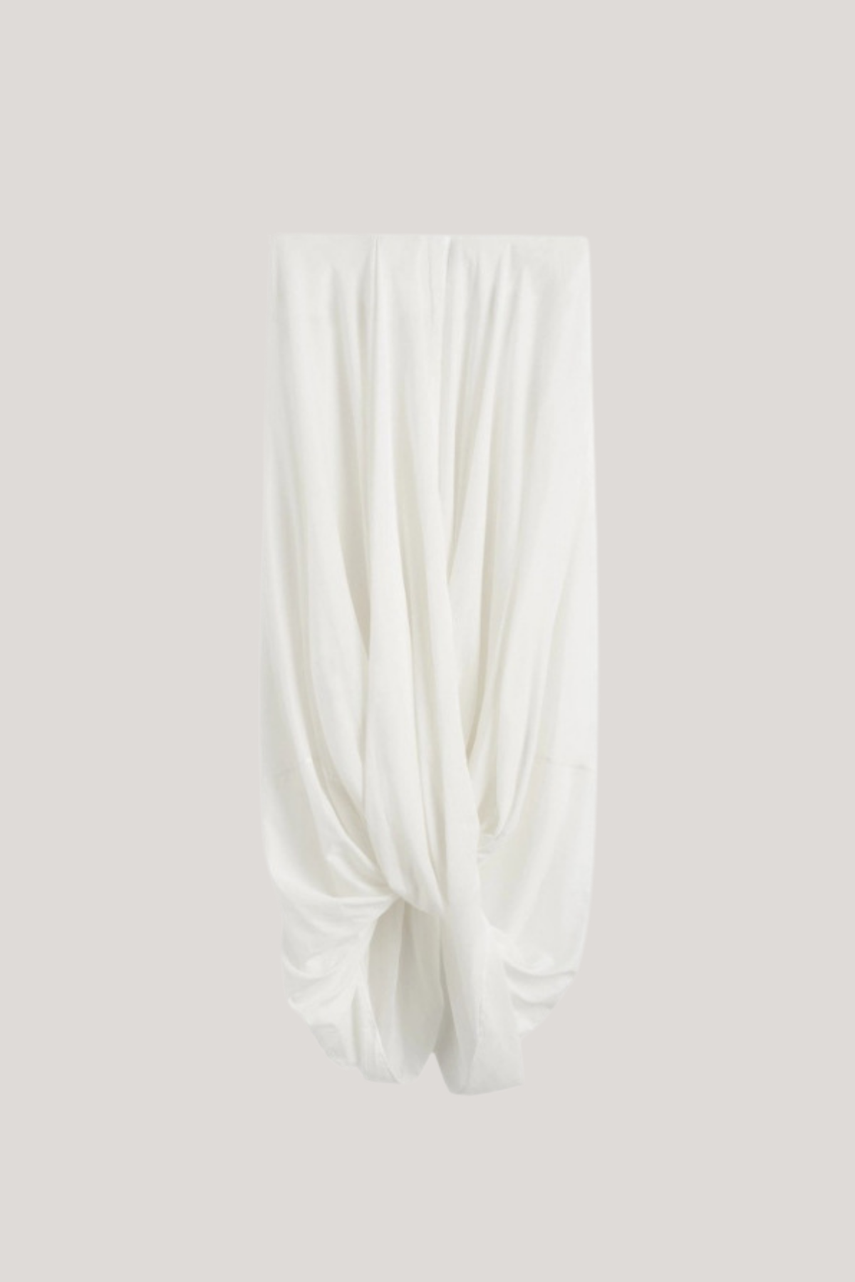 Fayruz Draped Twist Maxi Skirt In White