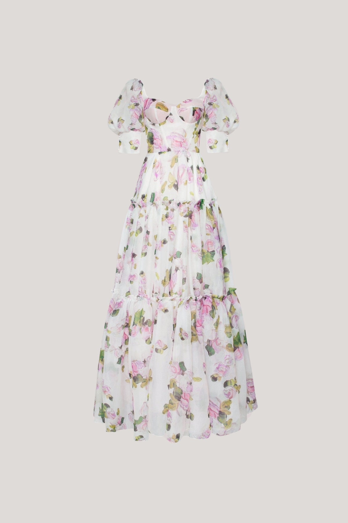 Ferdowsi Puff Sleeve Floral Maxi Dress