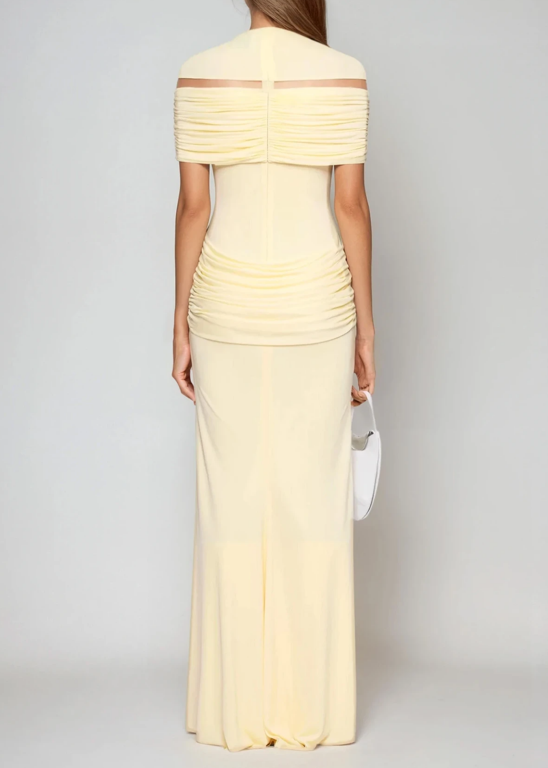 Ferreolus Ruch Mesh Maxi Dress In Yellow