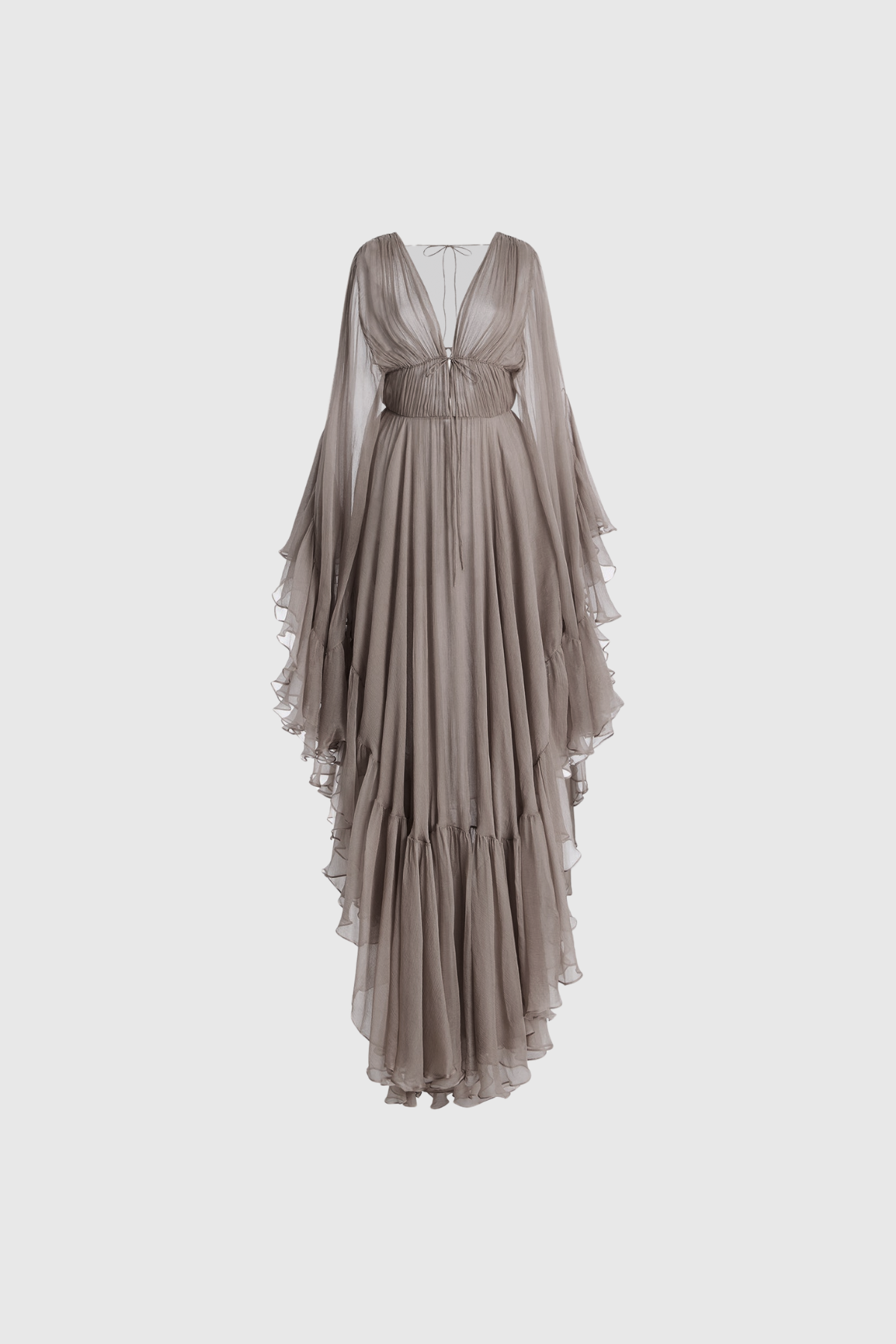 Faelan Plunge Ruffle Maxi Dress