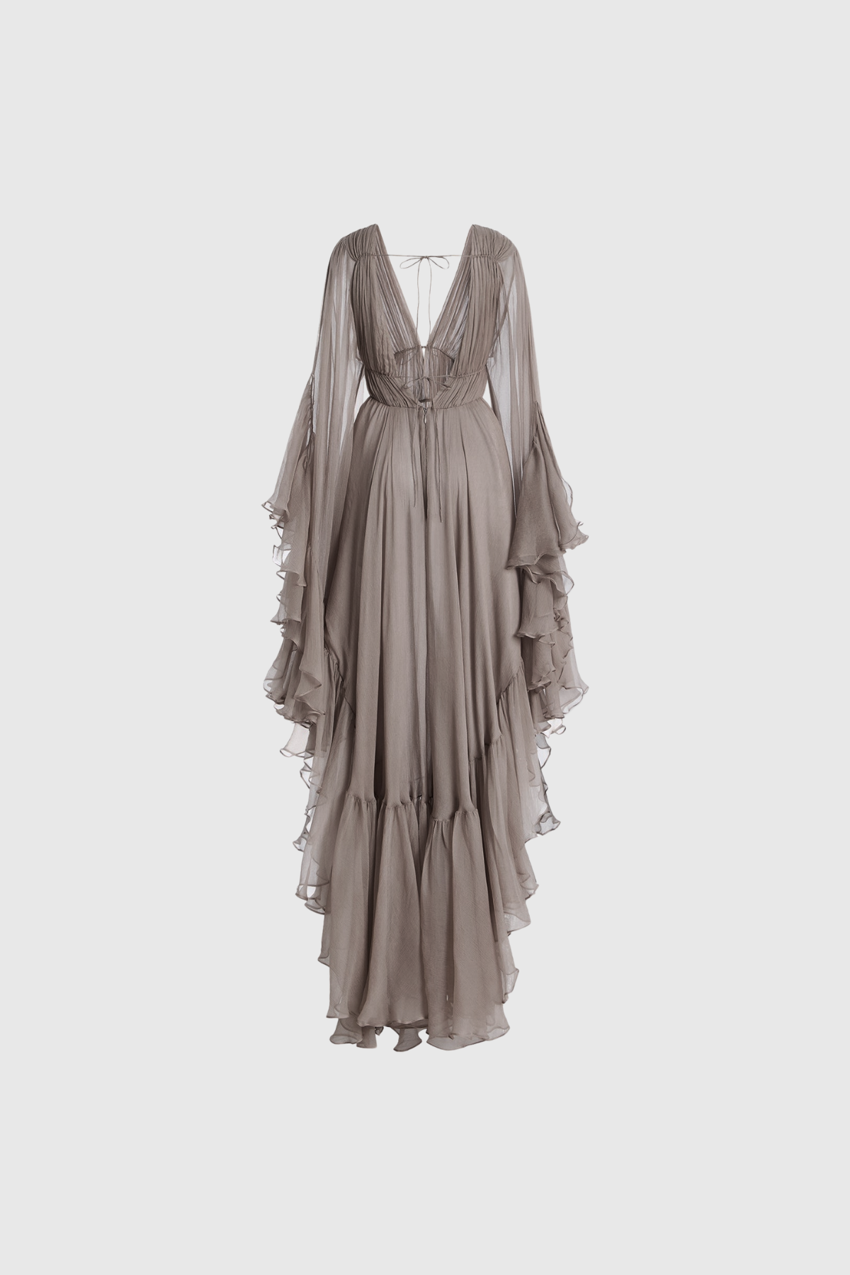 Faelan Plunge Ruffle Maxi Dress