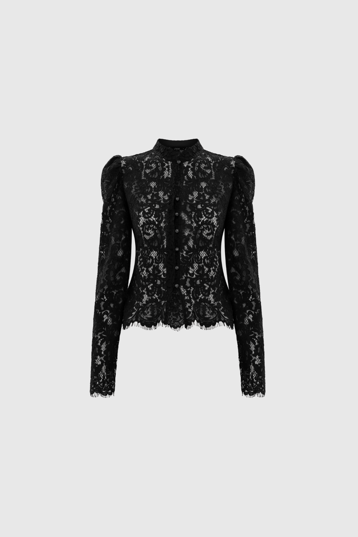 Fiete Long Sleeve Lace Top In Black