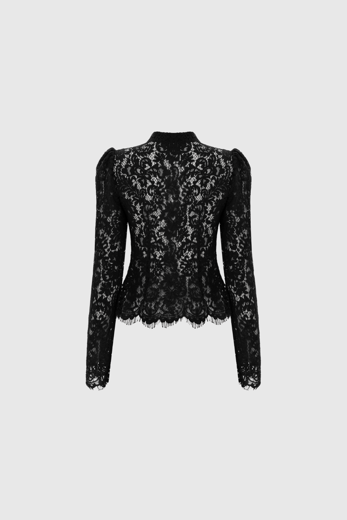Fiete Long Sleeve Lace Top In Black