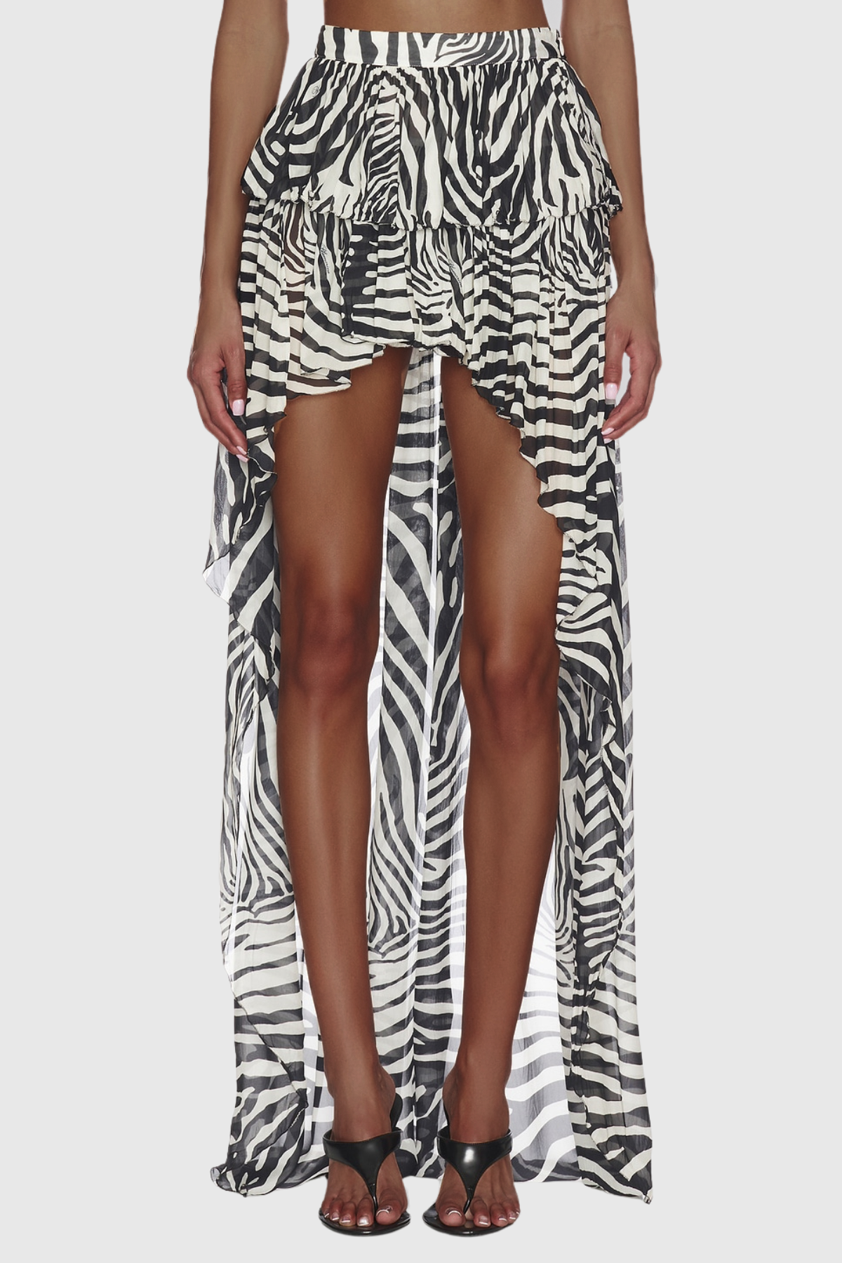 Flavius Off Shoulder Zebra Print Skirt Set