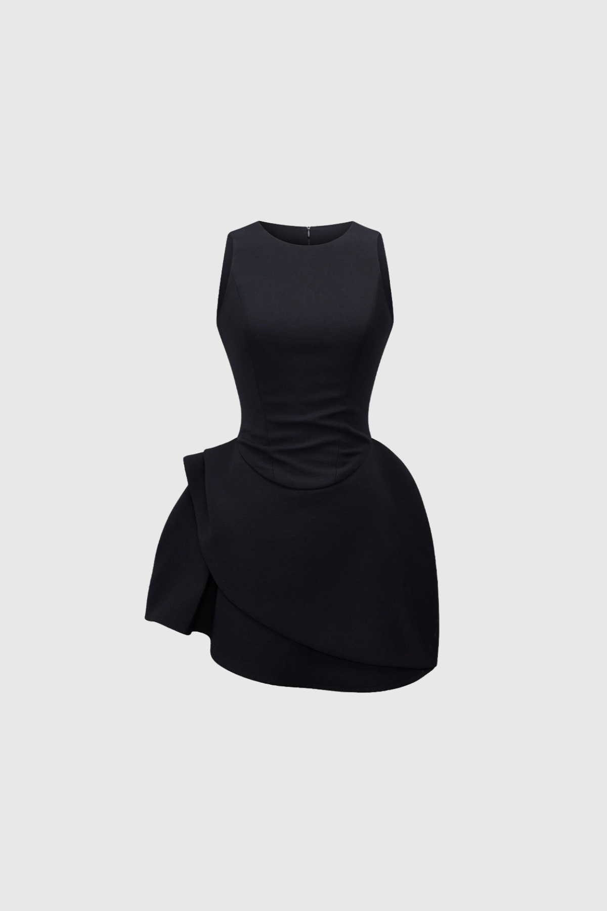 Dzsenifer Sleeveless Asymmetric Mini Dress In Black