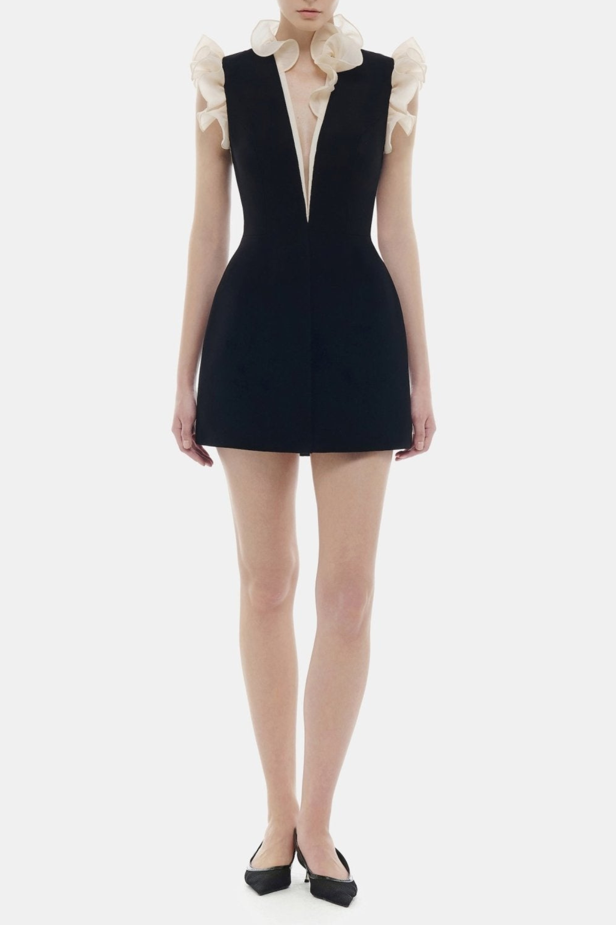 Foster Plunge Ruffle Mini Dress