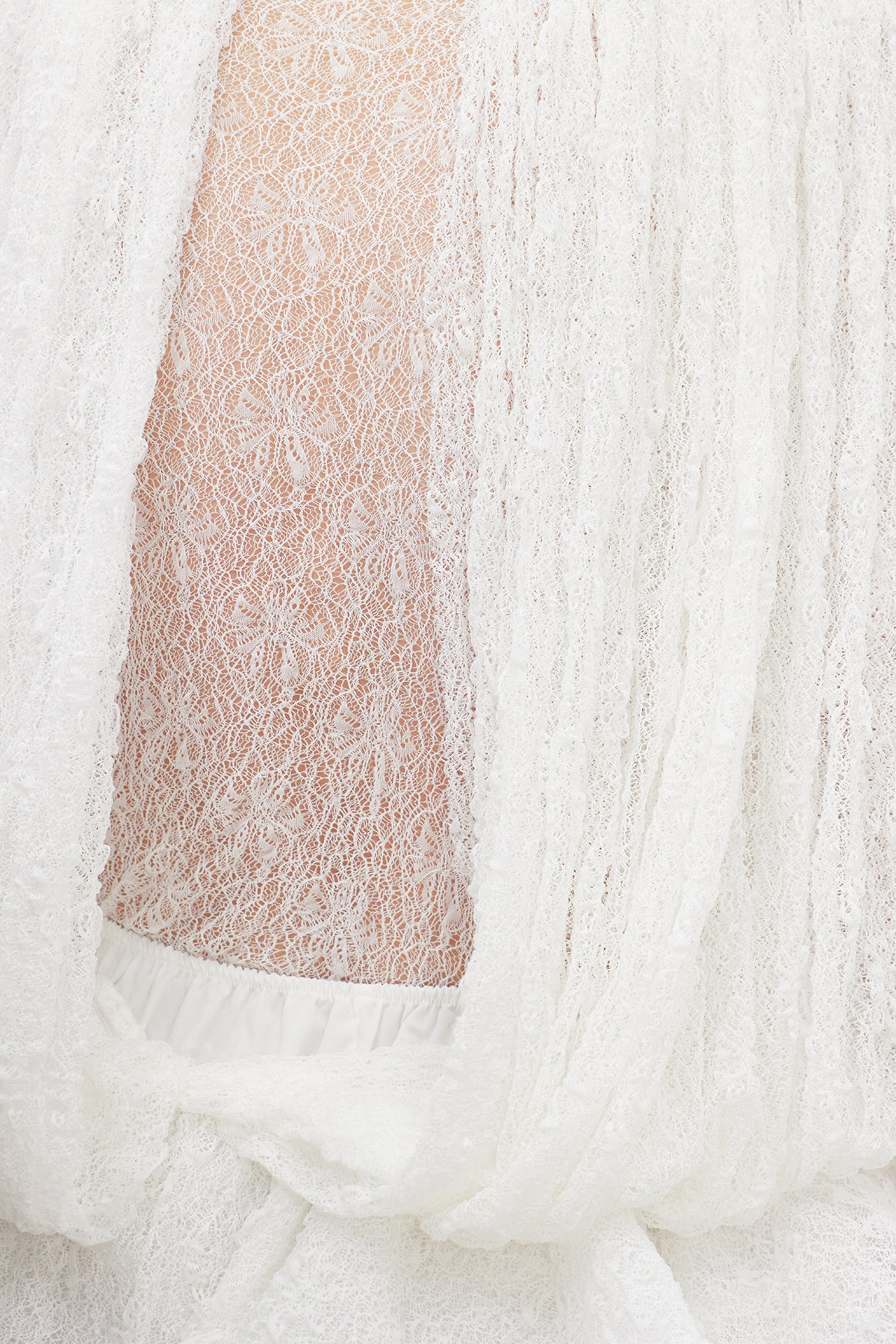 Iakobos Mesh Draped Ruffle Mini Dress