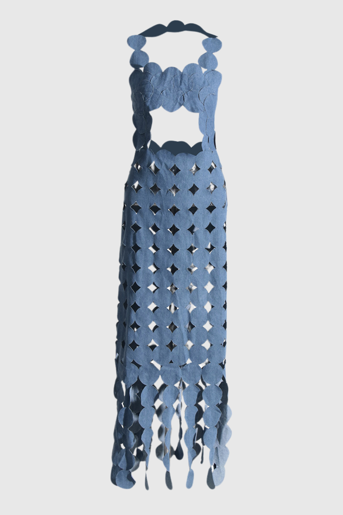 Calyx Hollow Denim Maxi Dress