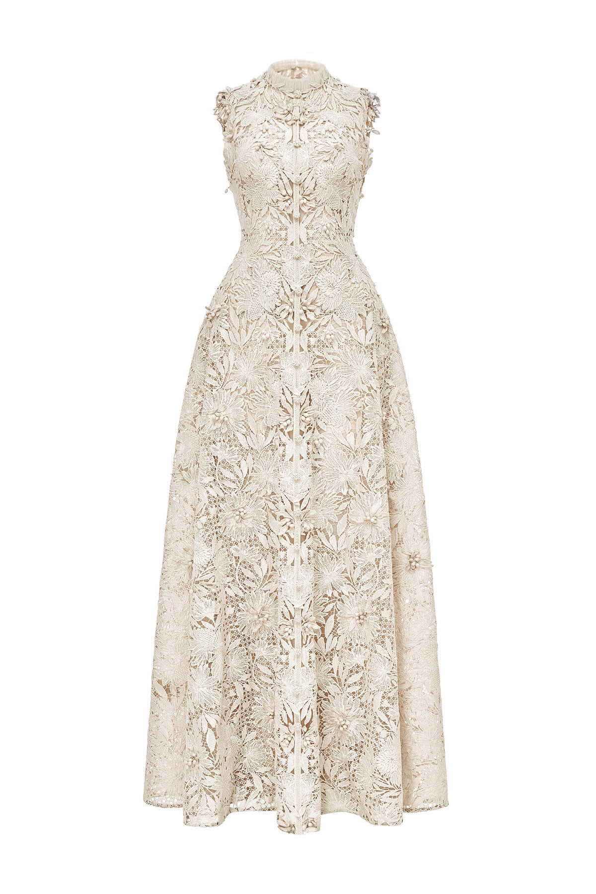 Kahikilani Sleeveless Floral Lace Maxi Dress