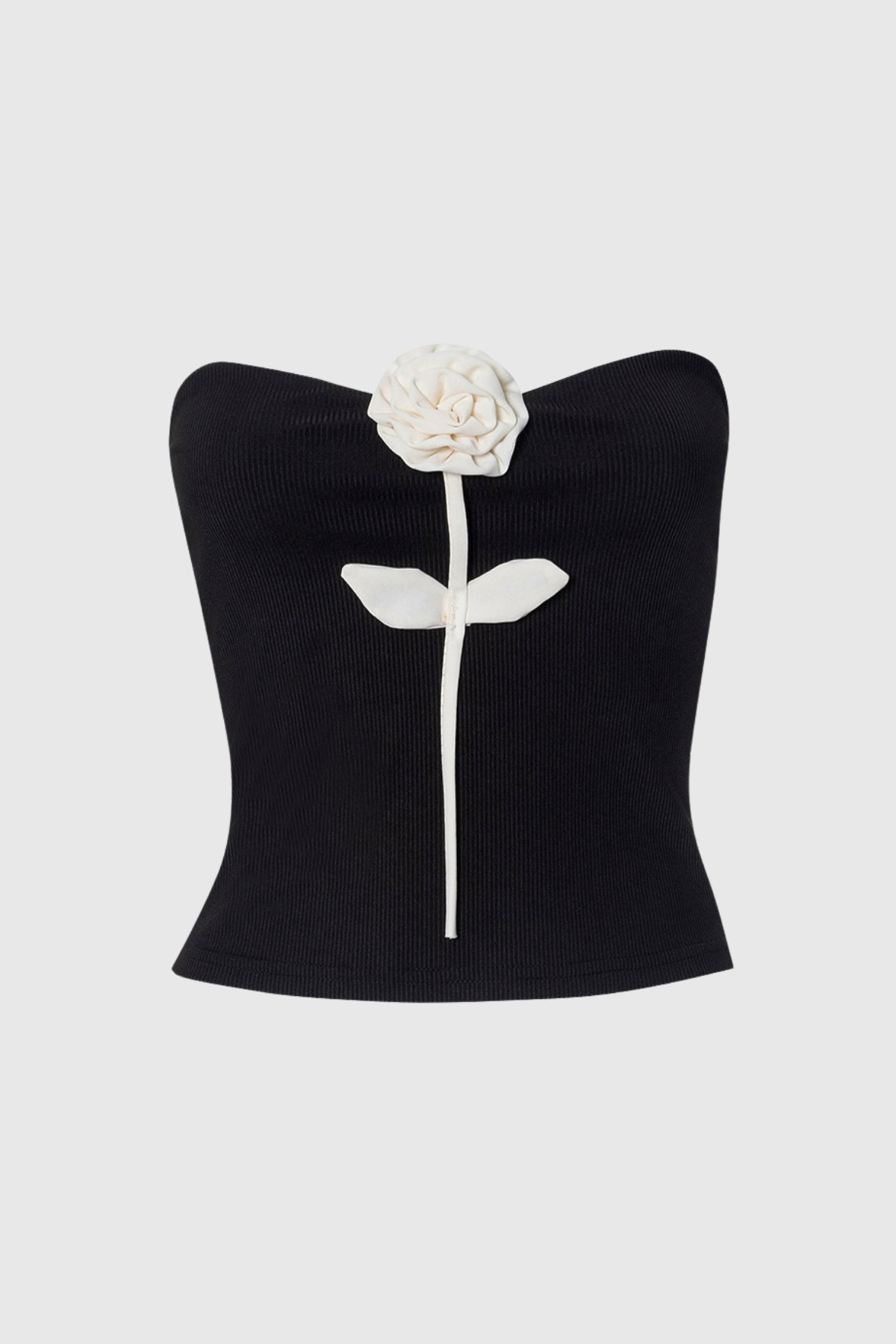 Rumaysa Flower Bodycon Strapless Top