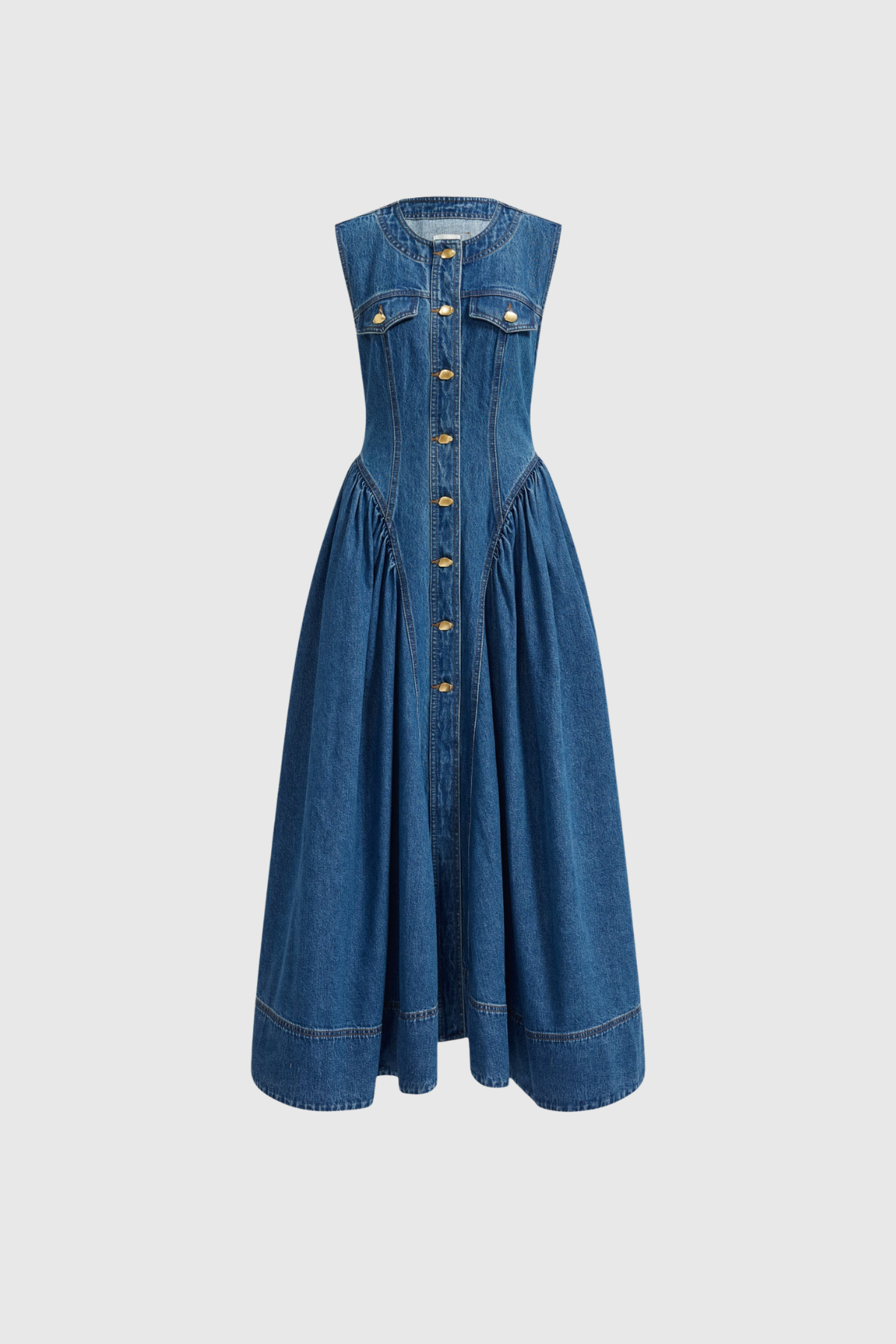 Kashiti Sleeveless Denim Maxi Dress