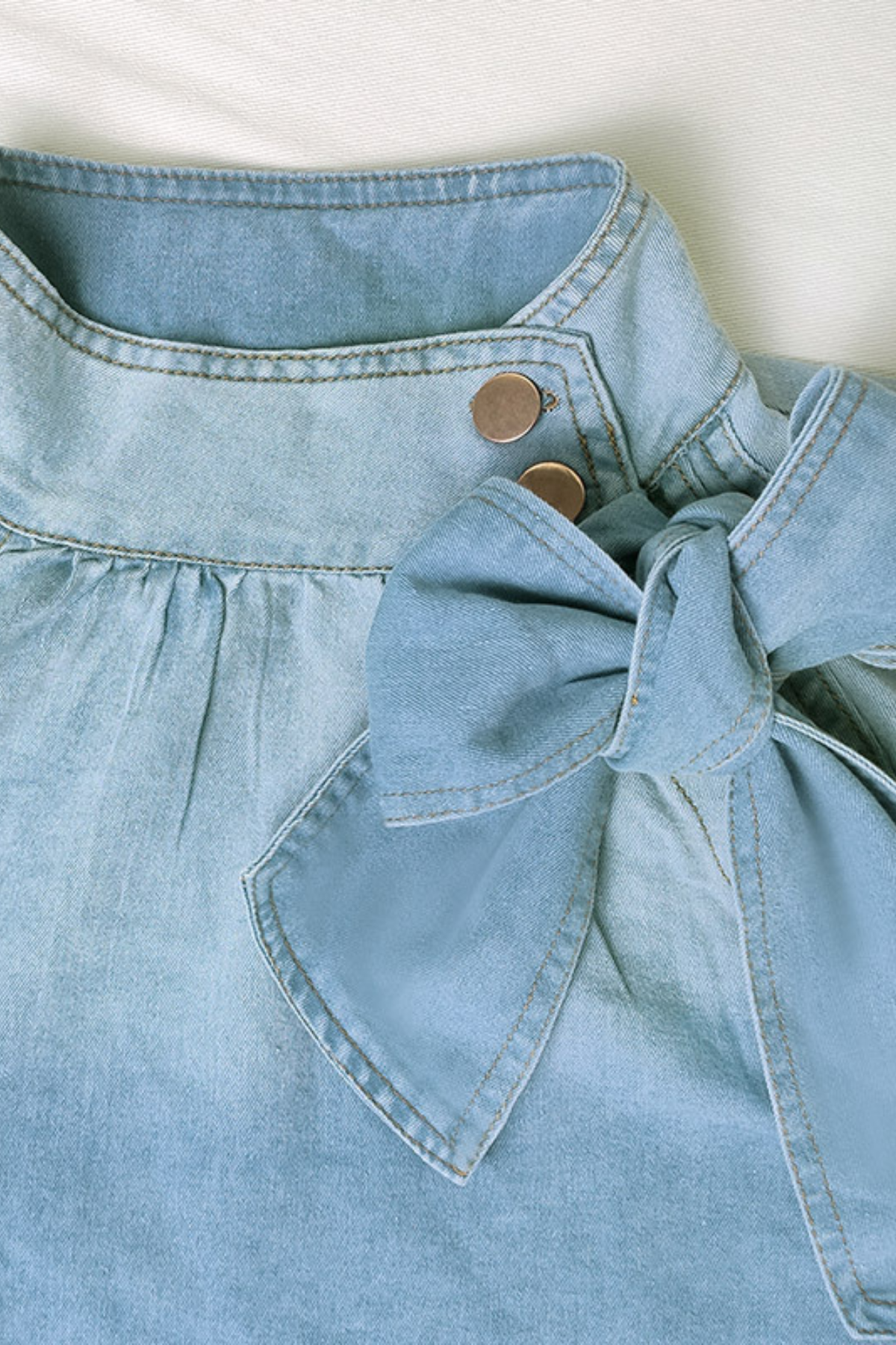 Tafari Hayley Bow Denim Top