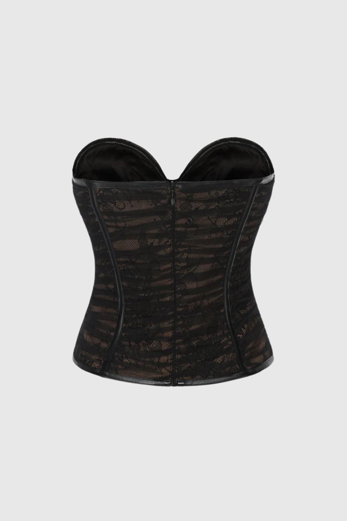 Hadassah Corset Mesh Ruch Top In Black