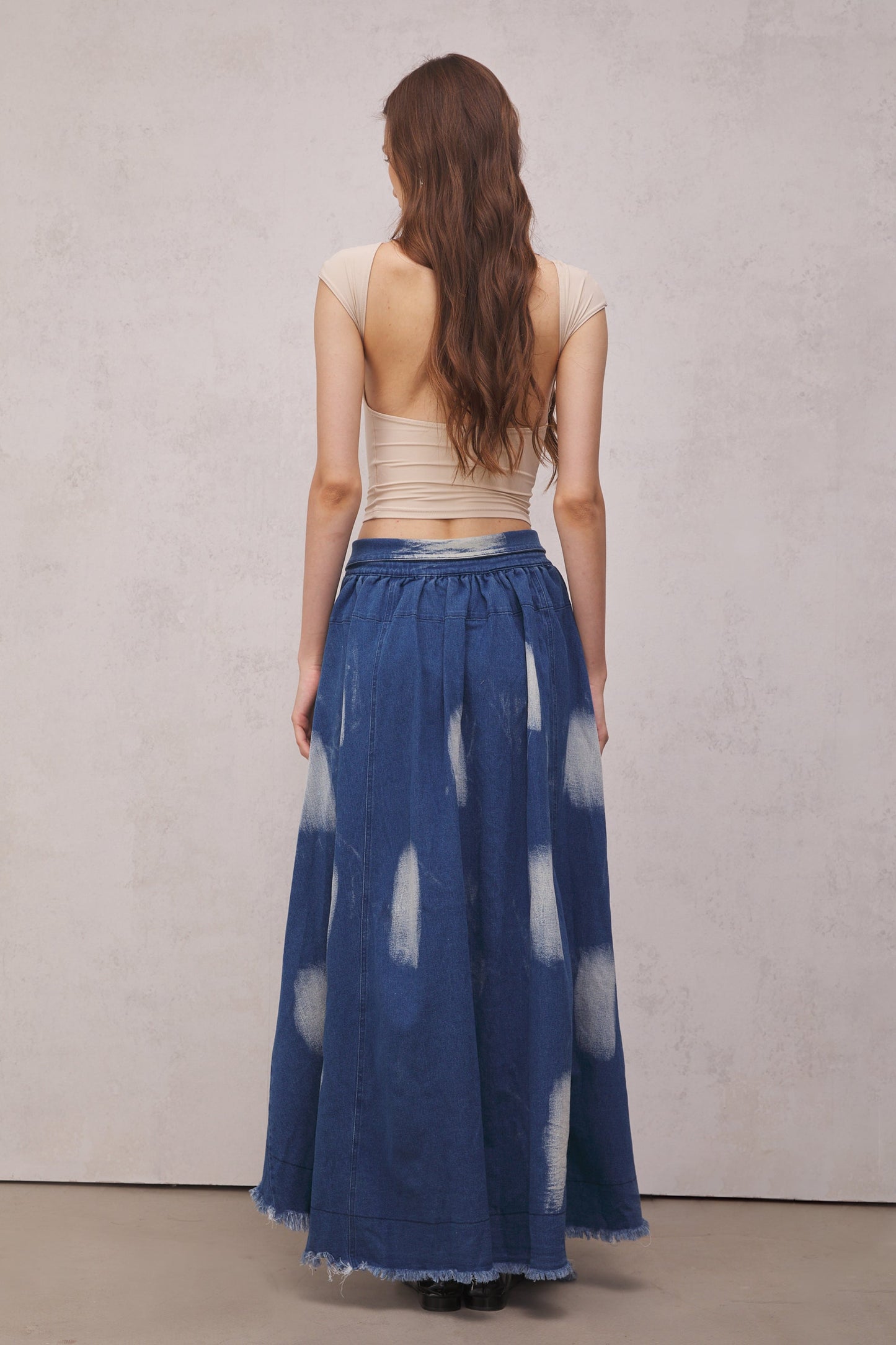 Bentley Tie Dye Lace Up Maxi Skirt