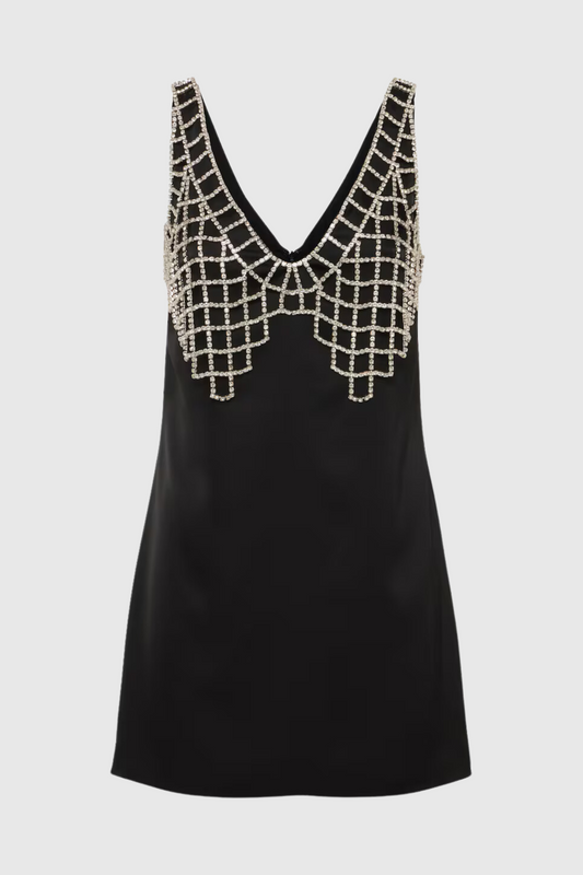 Mitchell V Neck Crystal Mini Dress