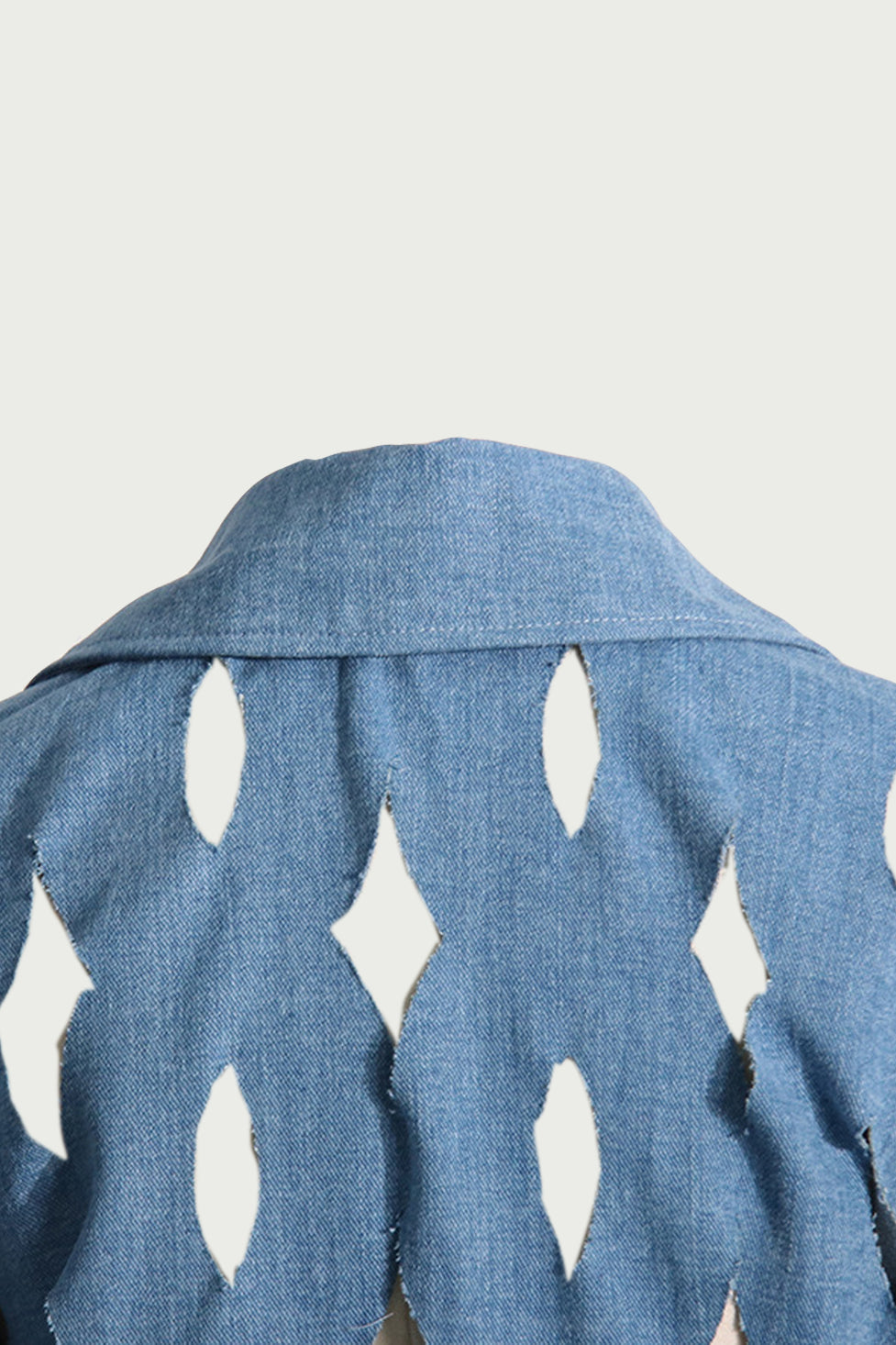 Savita Geometric Hollow Denim Coat