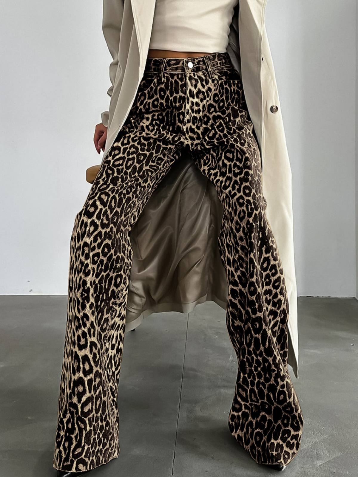 Emily Low Rise Leopard Pants