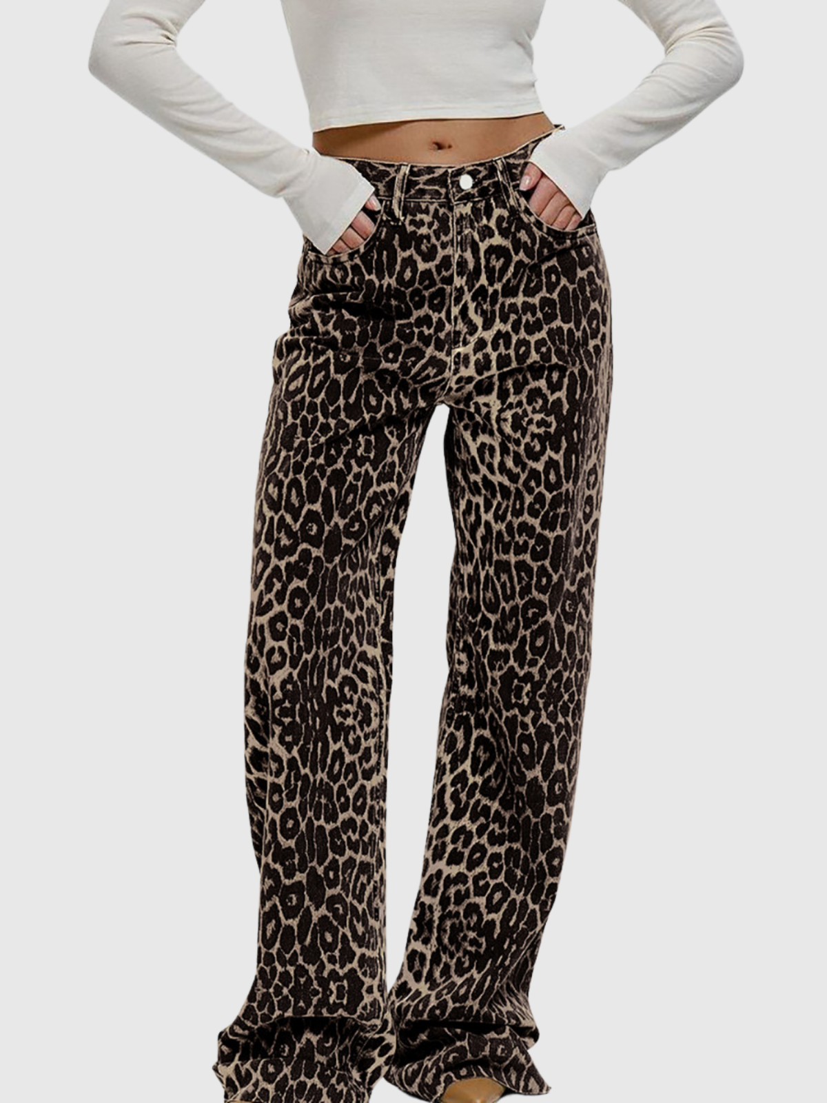 Emily Low Rise Leopard Pants