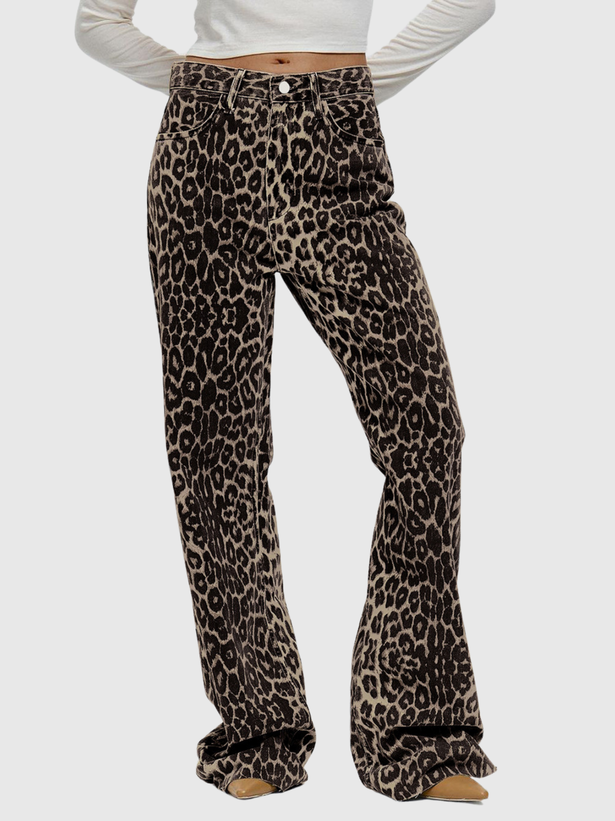 Emily Low Rise Leopard Pants