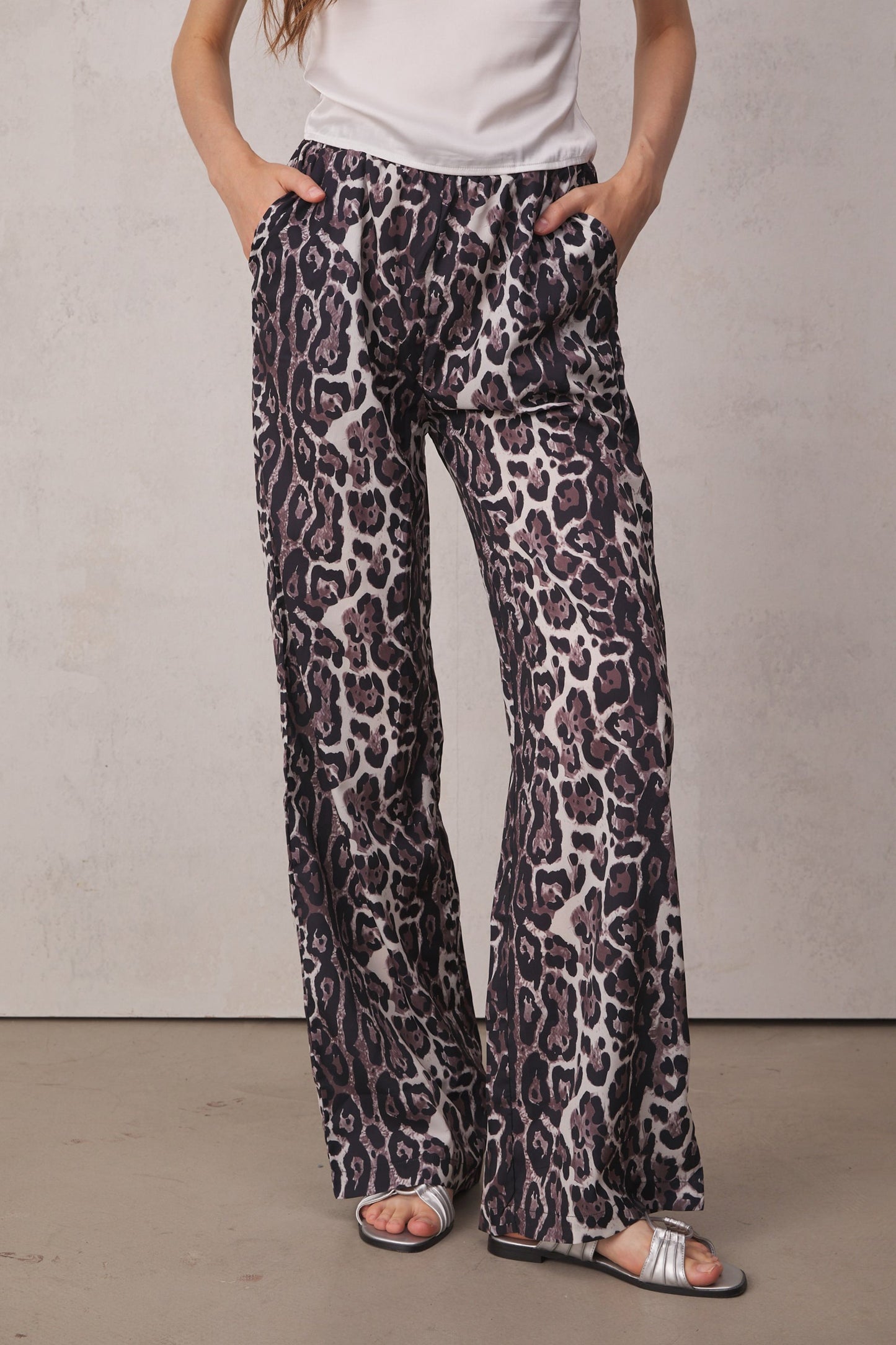 Eckstein Low Rise Leopard Wide Leg Pants