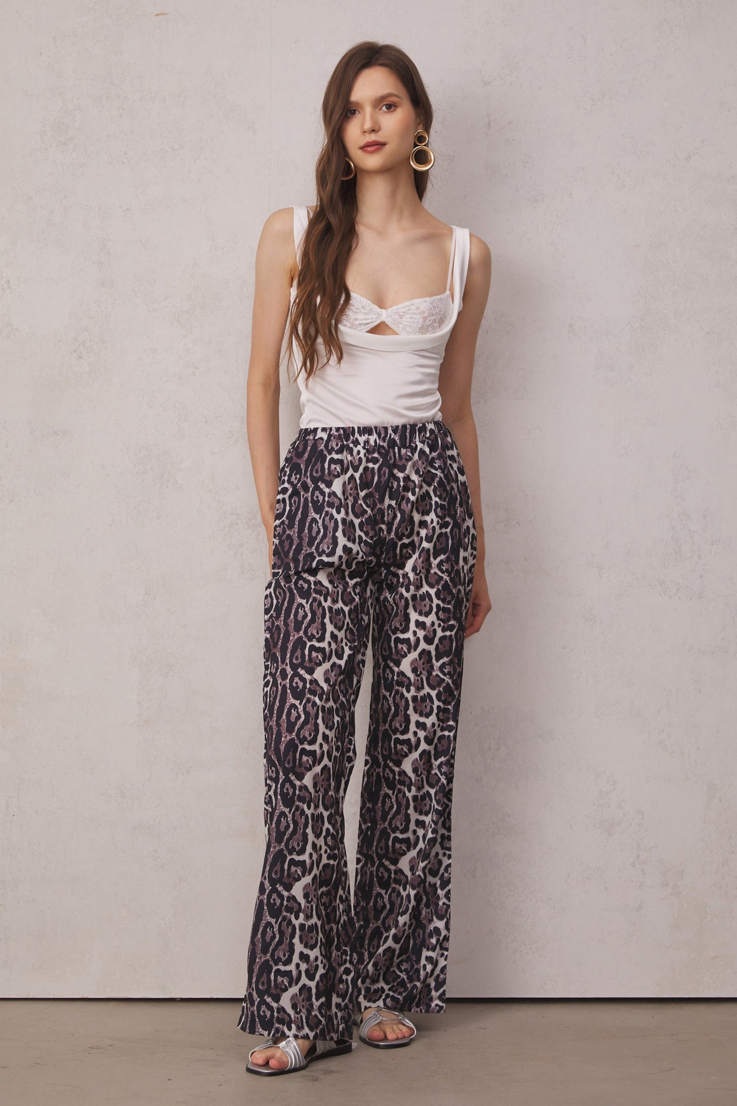 Eckstein Low Rise Leopard Wide Leg Pants