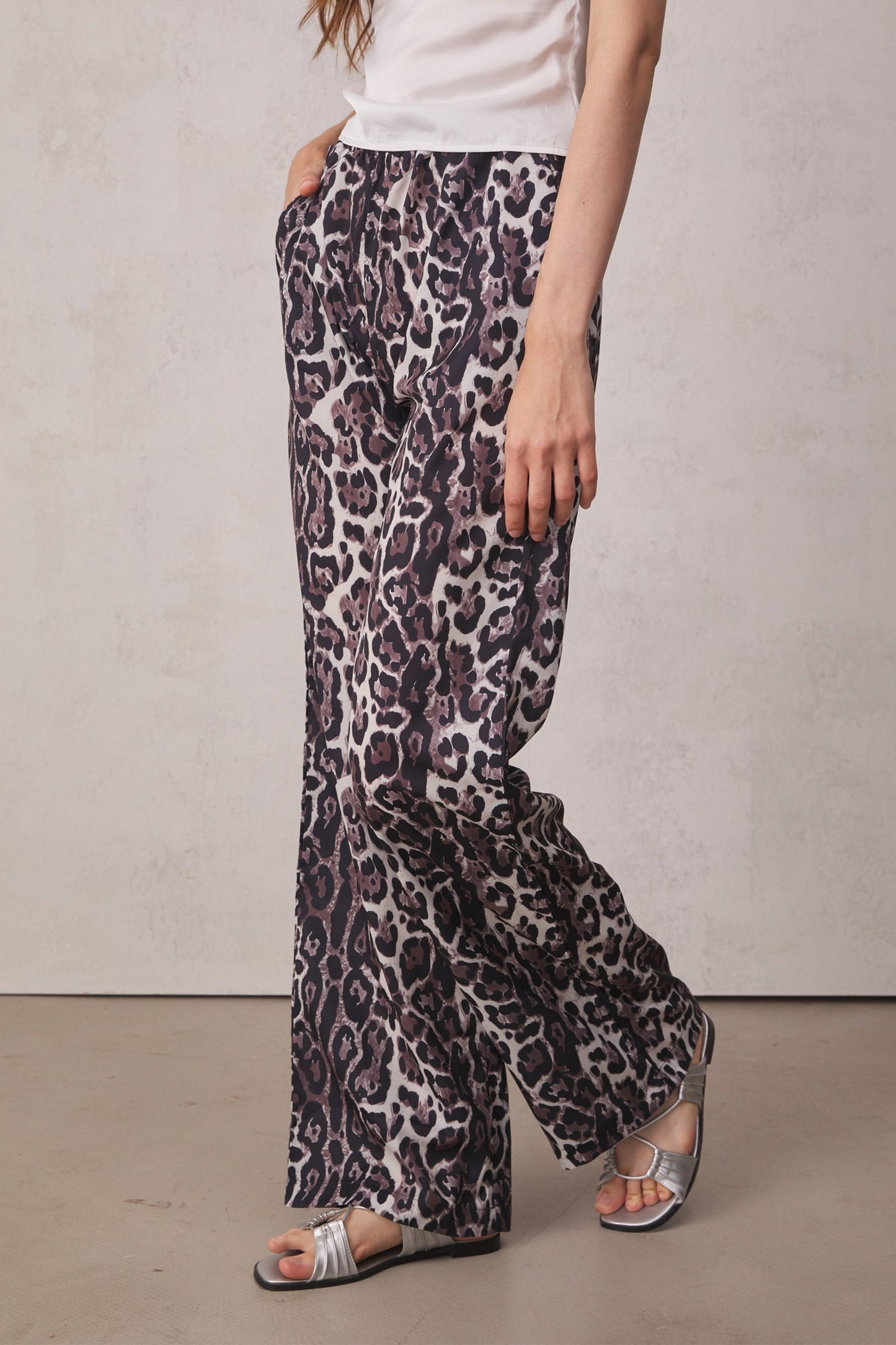 Eckstein Low Rise Leopard Wide Leg Pants