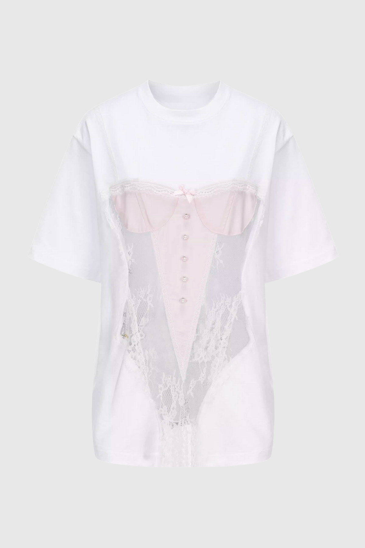 Zelie Hollow See Through Patchwork T Shirt