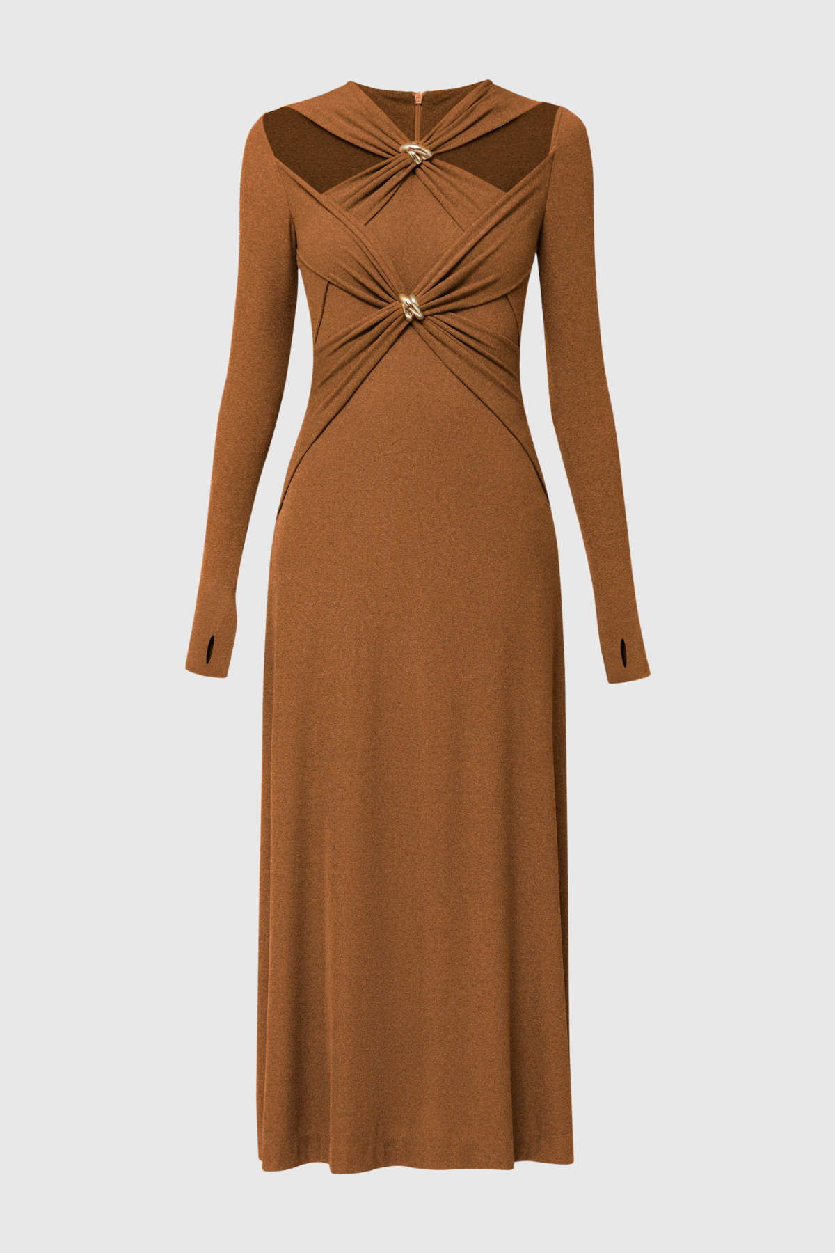 Miracle Cross Maxi Dress In Brown