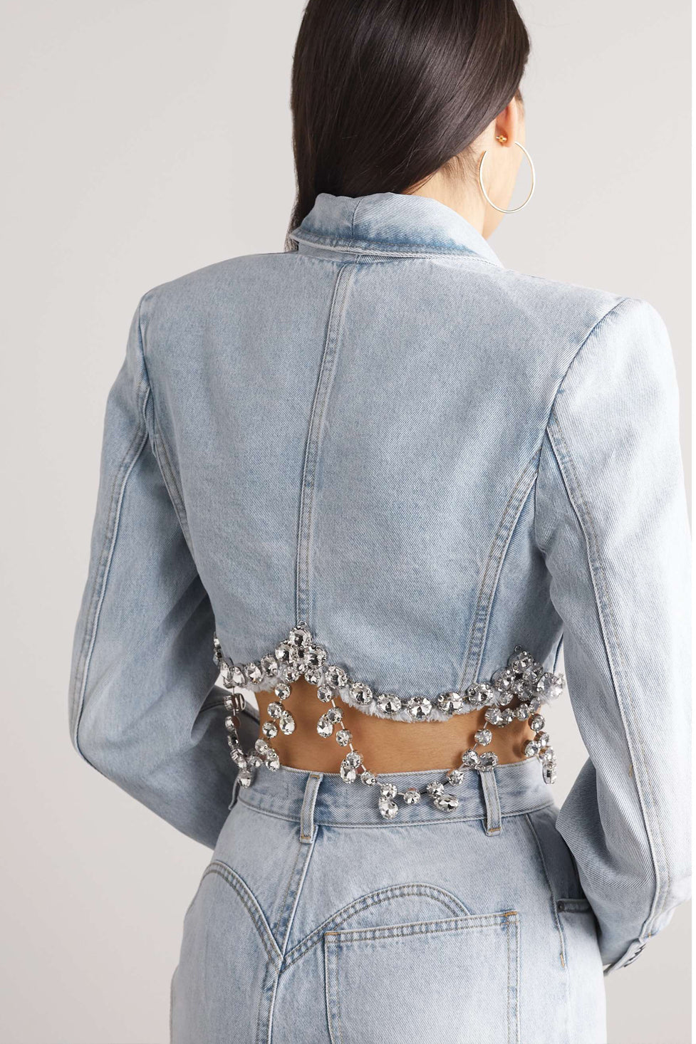 Hendel Crystal Embellished Denim Blazer