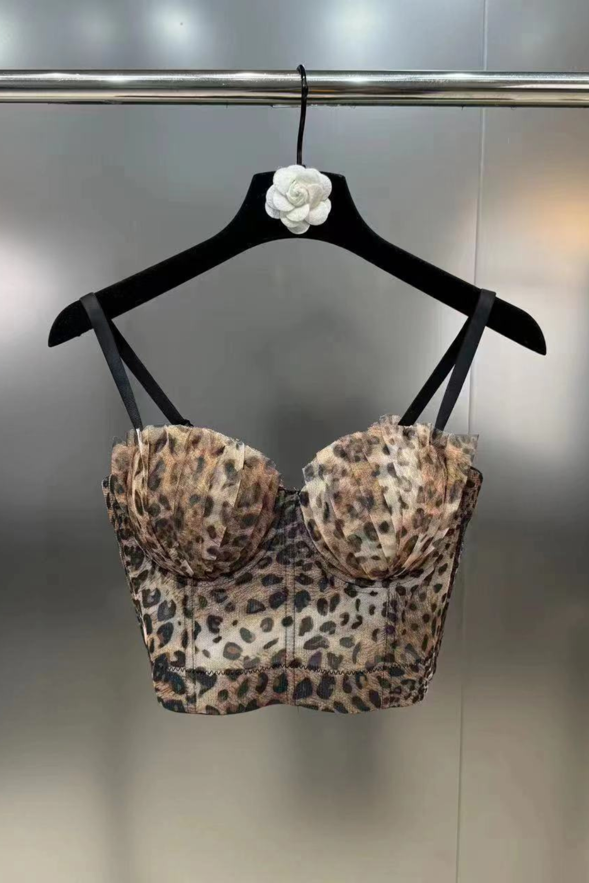 Baldwin Corset Spaghetti Leopard Top