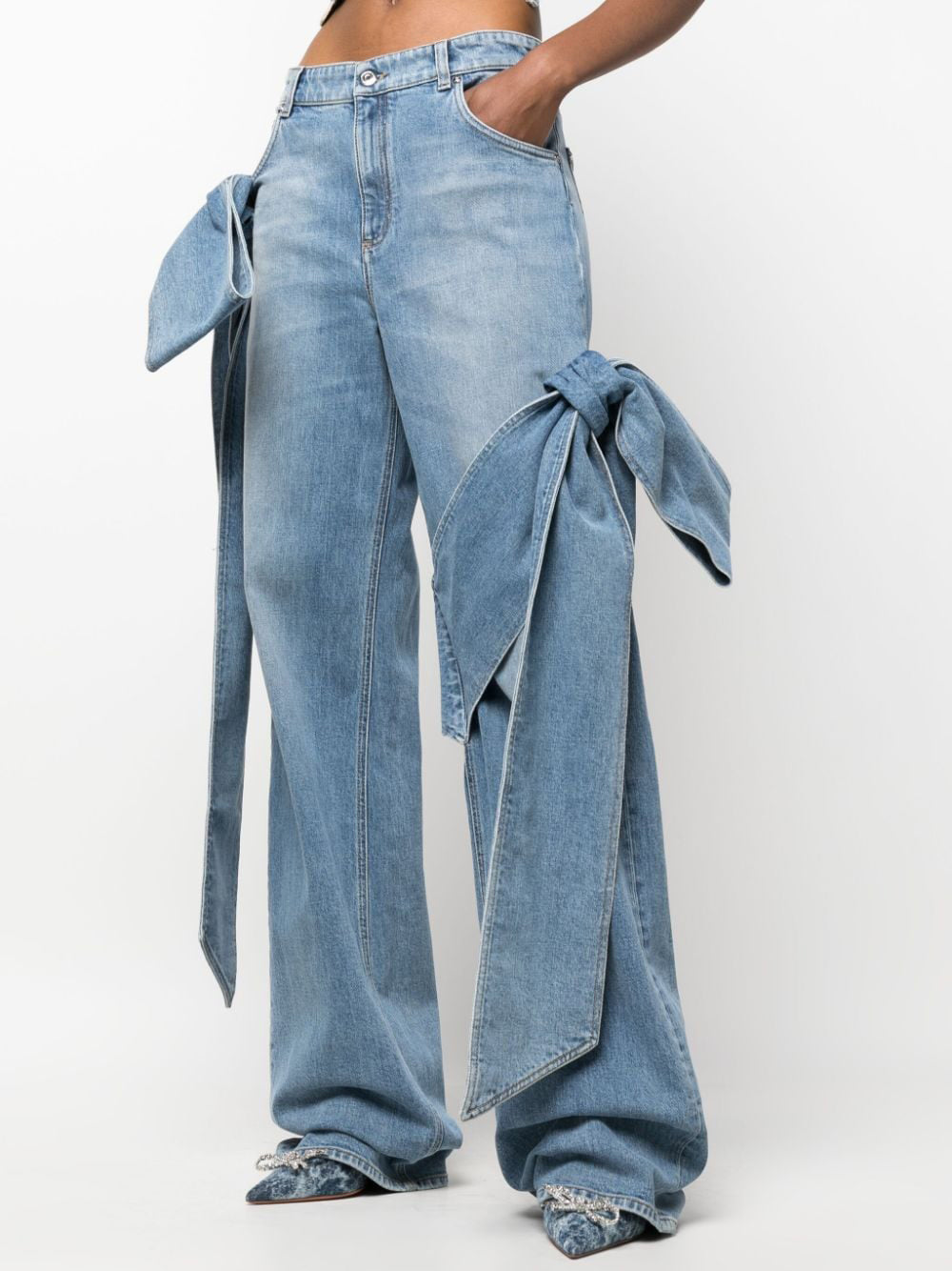 Teresa High Rise Bow Straight Jeans