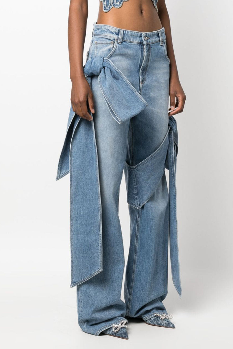 Teresa High Rise Bow Straight Jeans