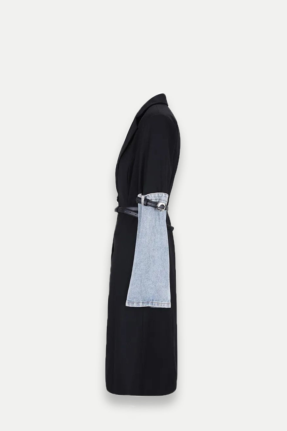 Stiorra V Neck Patchwork Denim Coat