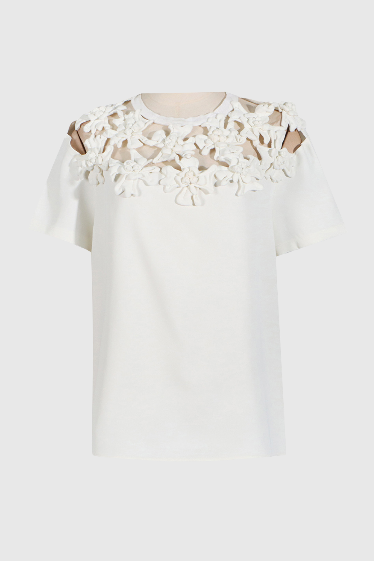 Niam Flower Hollow See Through T Shirt