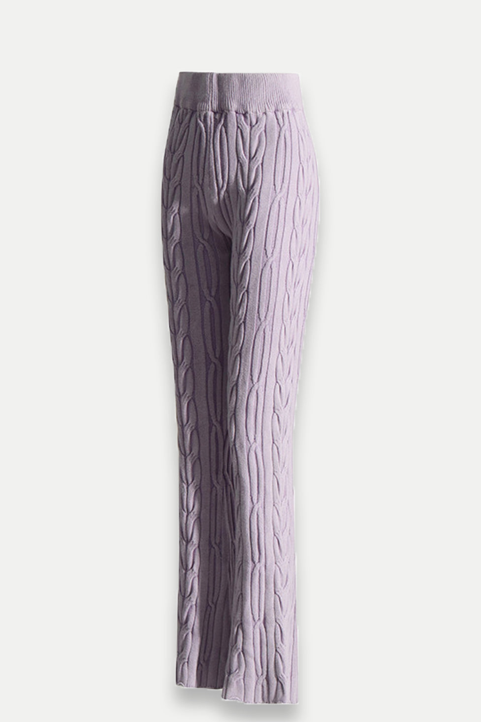 Romee Cable Knit Pants In Purple