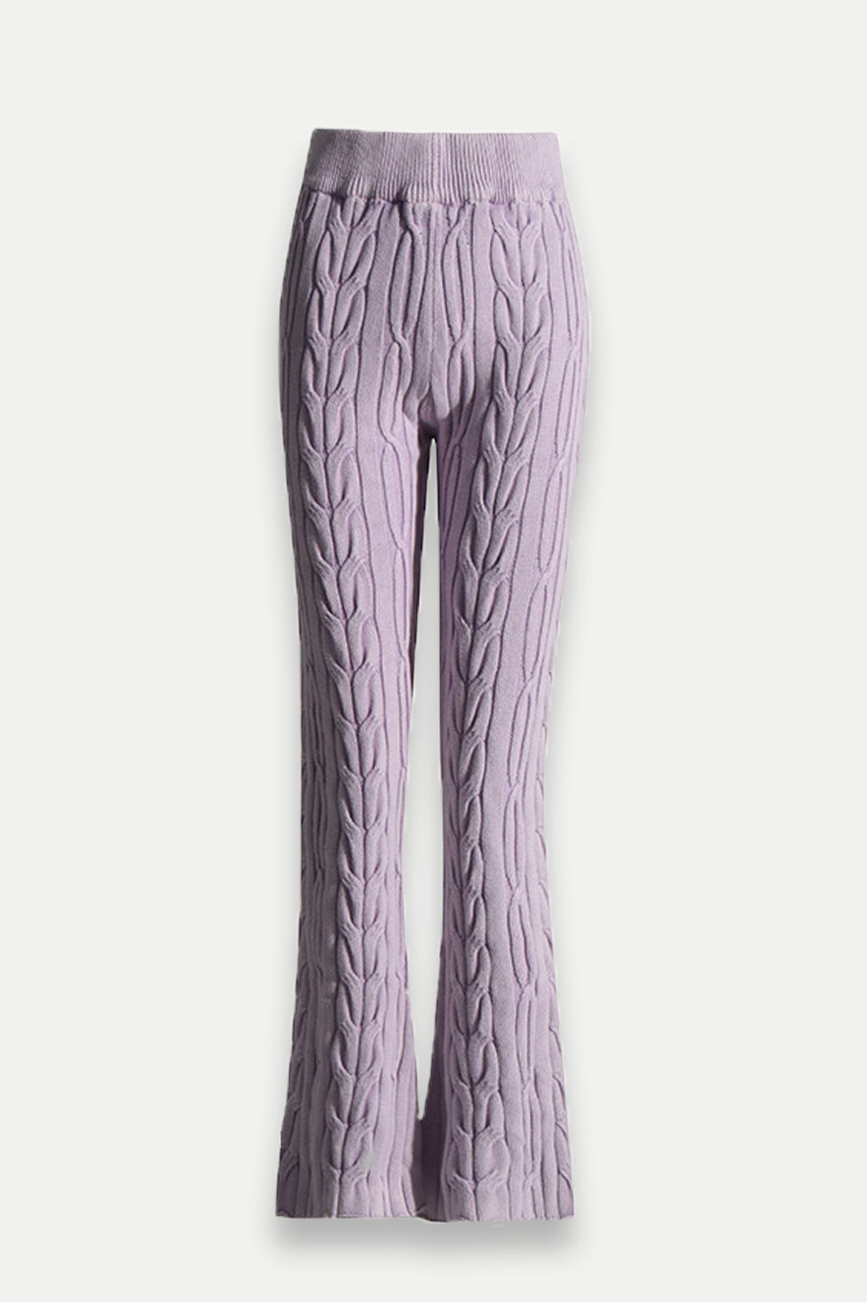 Romee Cable Knit Pants In Purple