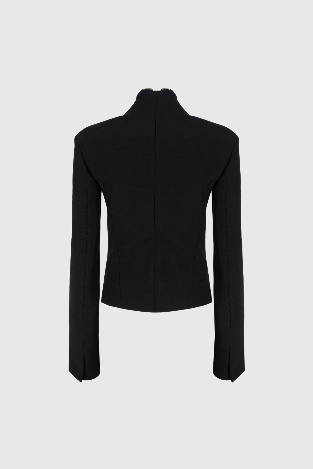 Reshma Zipper V Neck Short Jacket In Black