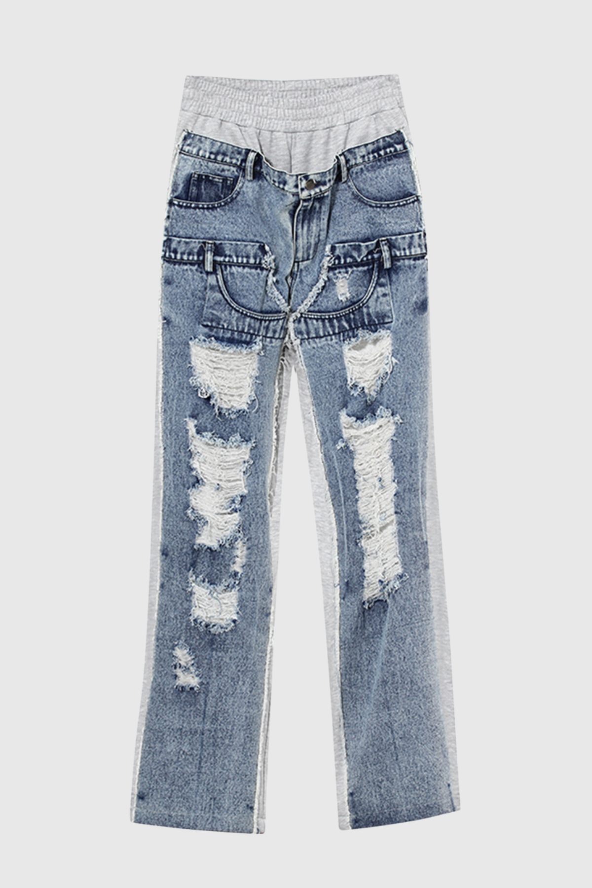 Shay Patchwork Torn Jeans