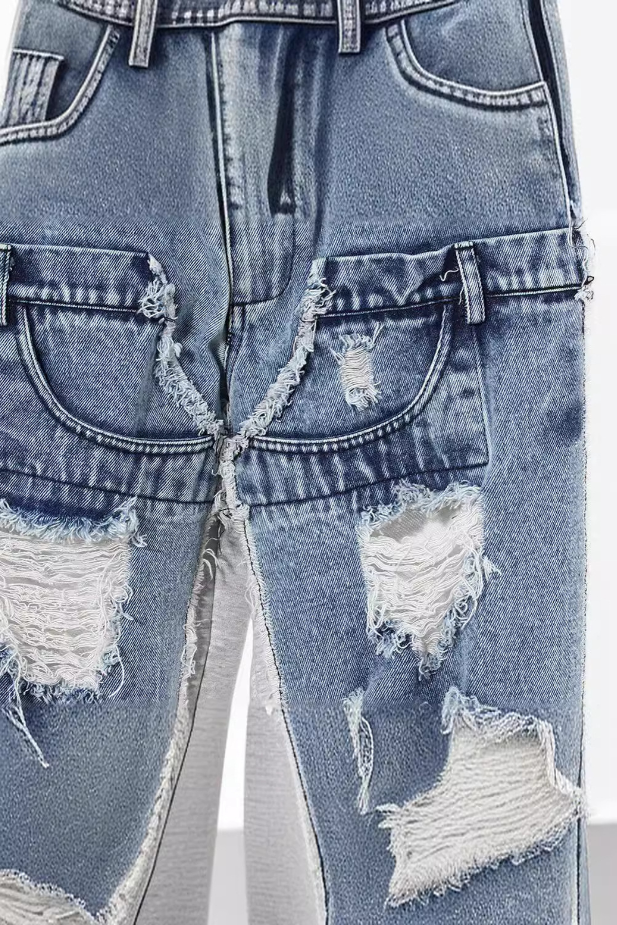 Shay Patchwork Torn Jeans